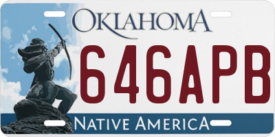 OK license plate 646APB
