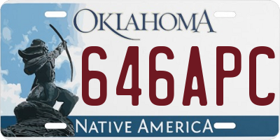 OK license plate 646APC