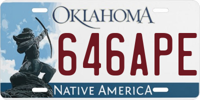 OK license plate 646APE