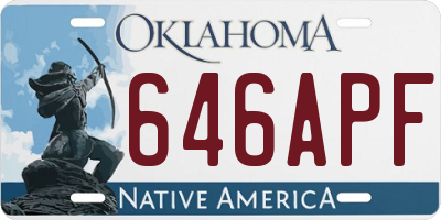 OK license plate 646APF