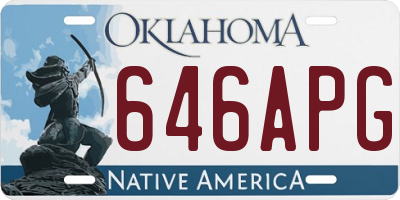 OK license plate 646APG