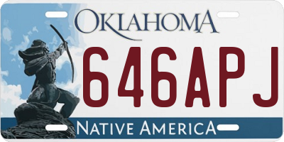 OK license plate 646APJ