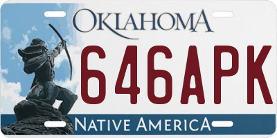 OK license plate 646APK