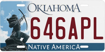 OK license plate 646APL