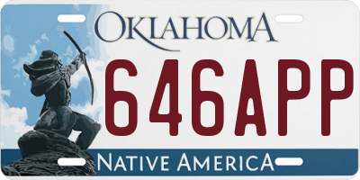 OK license plate 646APP