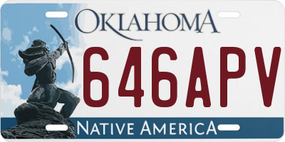 OK license plate 646APV
