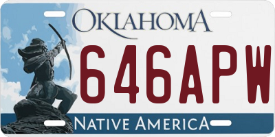 OK license plate 646APW