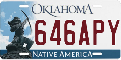 OK license plate 646APY