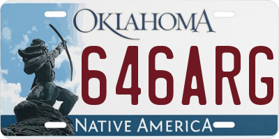 OK license plate 646ARG