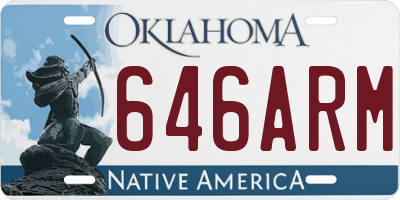 OK license plate 646ARM