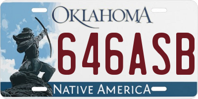 OK license plate 646ASB