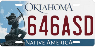 OK license plate 646ASD
