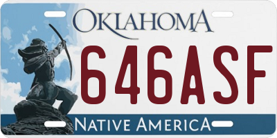 OK license plate 646ASF