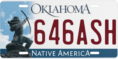 OK license plate 646ASH