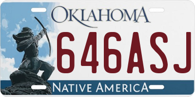 OK license plate 646ASJ
