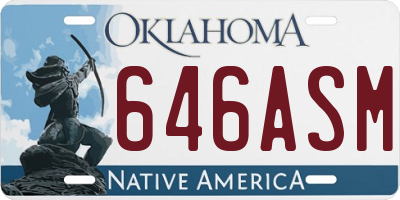 OK license plate 646ASM