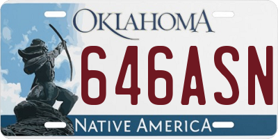OK license plate 646ASN