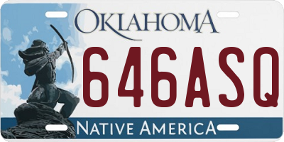 OK license plate 646ASQ