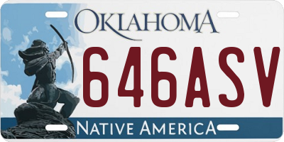 OK license plate 646ASV