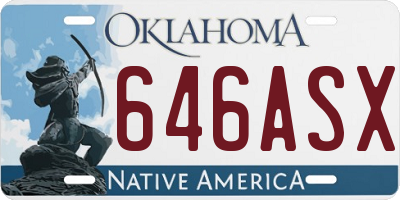 OK license plate 646ASX