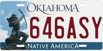 OK license plate 646ASY