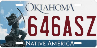 OK license plate 646ASZ