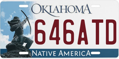 OK license plate 646ATD