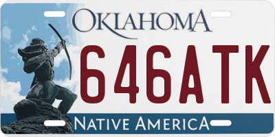 OK license plate 646ATK