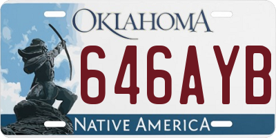 OK license plate 646AYB