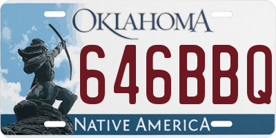 OK license plate 646BBQ