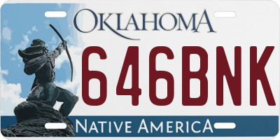 OK license plate 646BNK