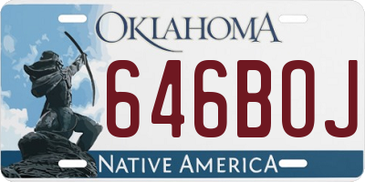 OK license plate 646BOJ
