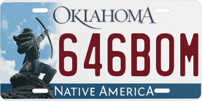 OK license plate 646BOM
