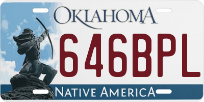 OK license plate 646BPL