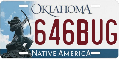 OK license plate 646BUG
