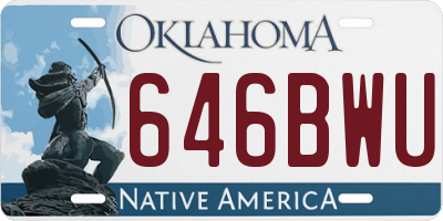 OK license plate 646BWU