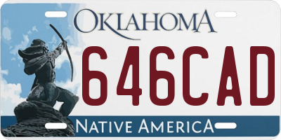 OK license plate 646CAD