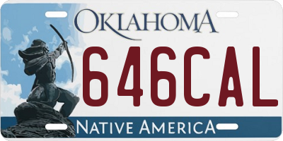 OK license plate 646CAL