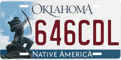 OK license plate 646CDL