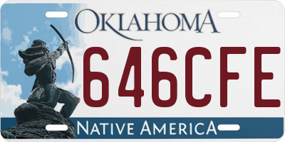 OK license plate 646CFE