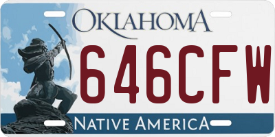 OK license plate 646CFW