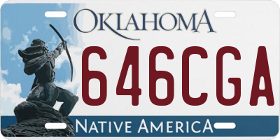 OK license plate 646CGA