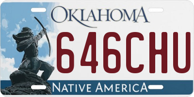 OK license plate 646CHU