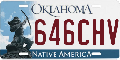 OK license plate 646CHV
