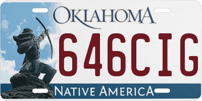 OK license plate 646CIG