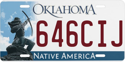 OK license plate 646CIJ