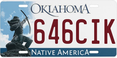 OK license plate 646CIK