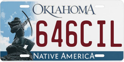 OK license plate 646CIL