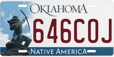 OK license plate 646COJ