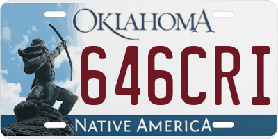 OK license plate 646CRI